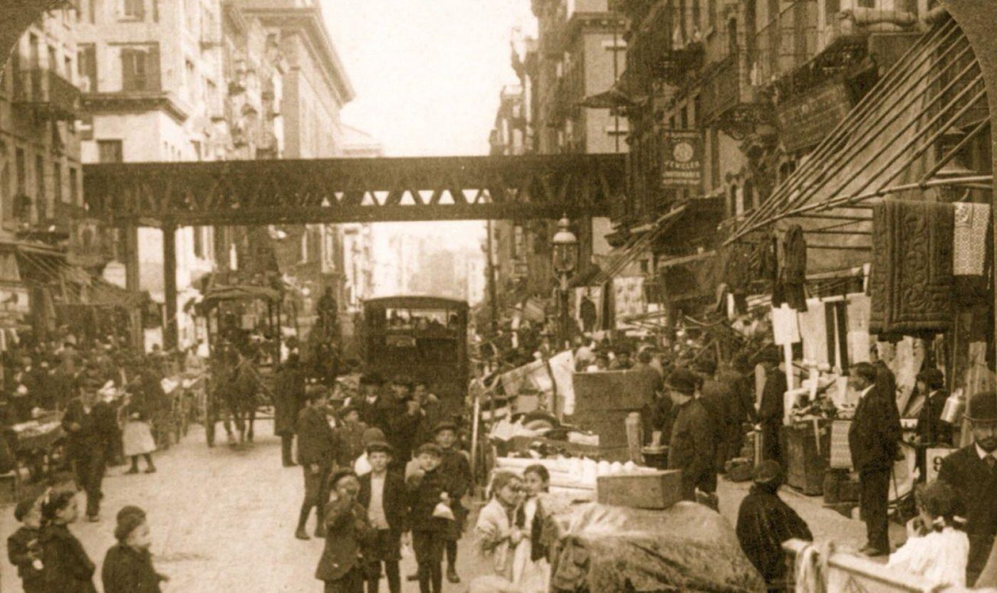 Crowded Hebrew District, Lower East Side, 1900.