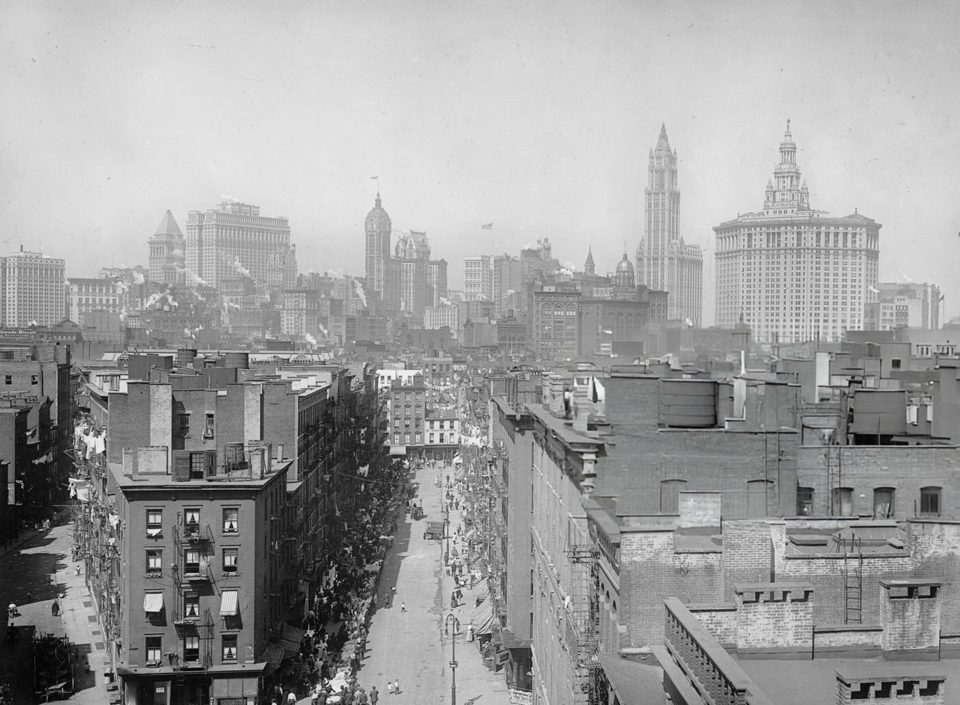 View Of Lower Manhattan From The Manhattan Bridge, 1910.