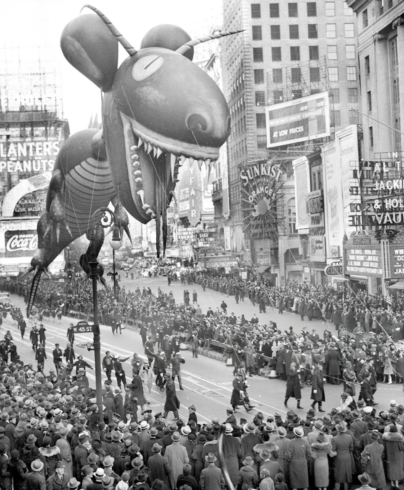 The Morton The Nantucket Sea Monster Balloon Floats Down Broadway During The Thirteenth Annual Macy'S Thanksgiving Day Parade, 1937.