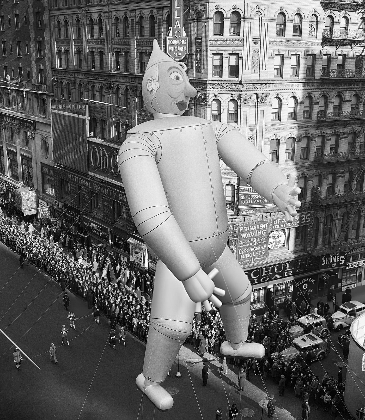 A Tin-Man Balloon From &Amp;Quot;The Wizard Of Oz&Amp;Quot; Is Featured In The Annual Macy'S Thanksgiving Day Parade, 1939.