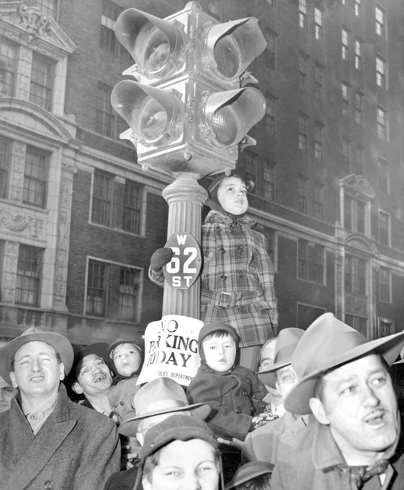 Paul Wolf Ignores A &Amp;Quot;No Parking&Amp;Quot; Sign To Watch Macy'S Thanksgiving Day Parade At W. 62D St., 1949.