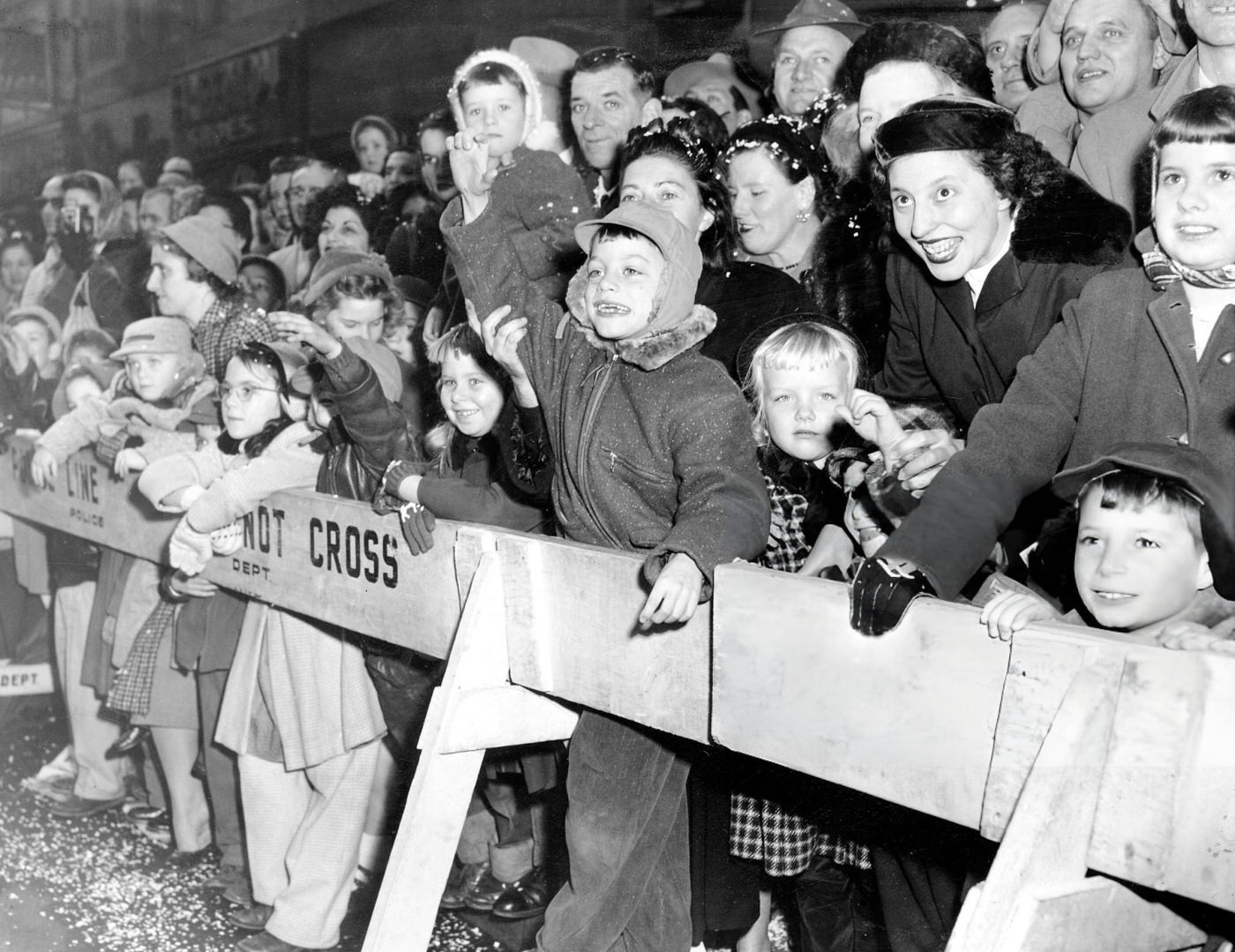 Macy'S Thanksgiving Day Parade On Broadway Shows The Joy On The Faces Of Children And Adults, 1949.
