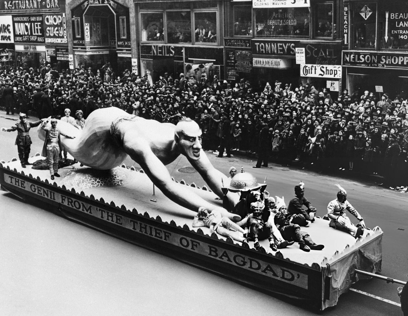 A Float Depicting A Genie From &Amp;Quot;The Thief Of Bagdad&Amp;Quot; Is Included In The Annual Macy Thanksgiving Day Parade In New York City, 1940.