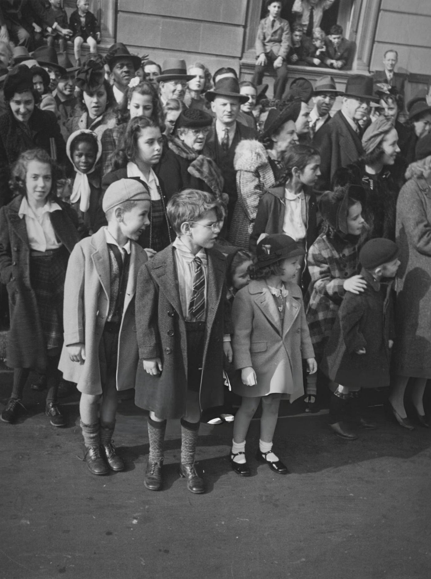 Crowds Attend A Thanksgiving Day Parade Organized By Macy'S Department Store, New York, 1941.