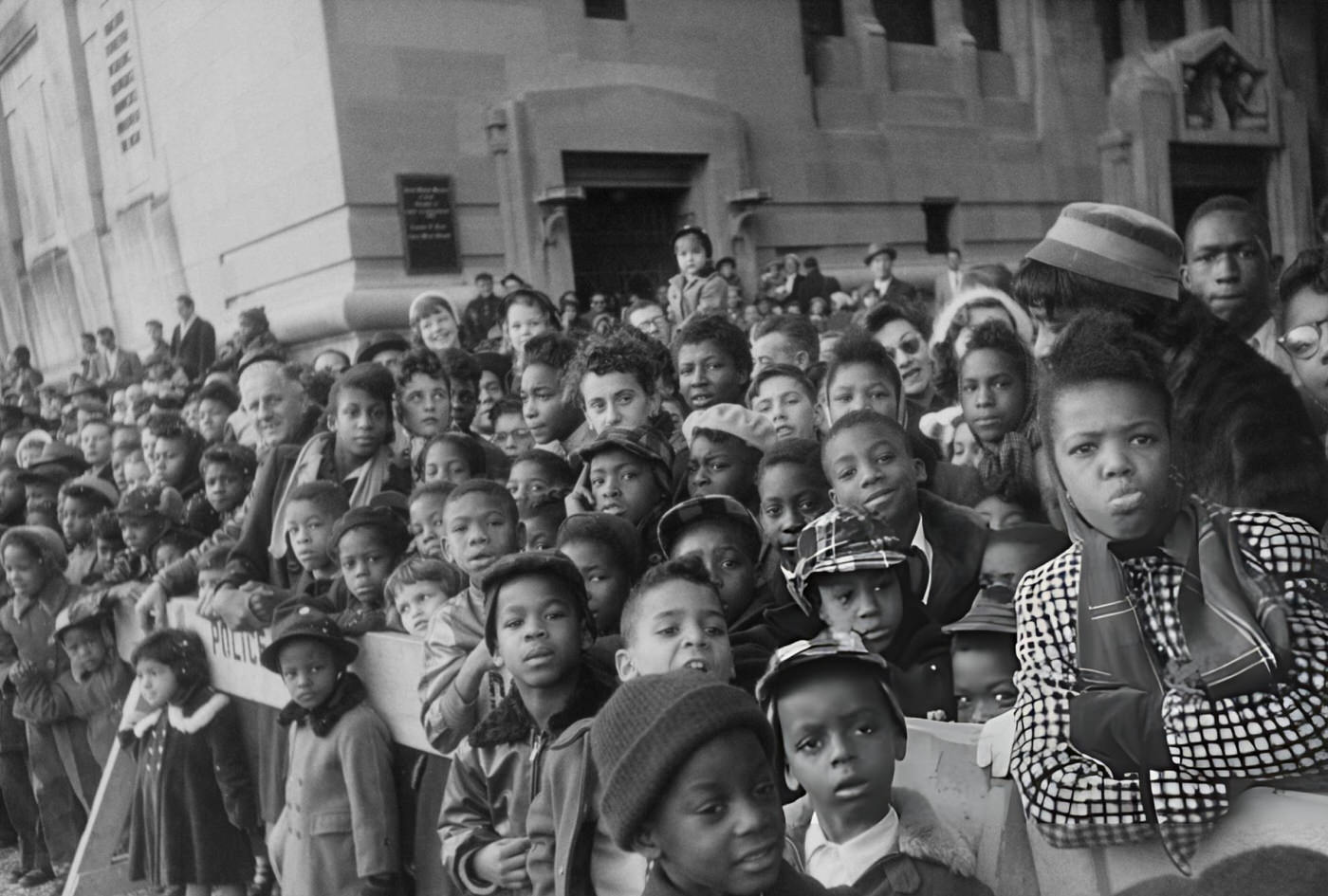 A Section Of The Crowd, Largely Children, Gathered To Watch The Macy'S Thanksgiving Day Parade In New York City, 1955.