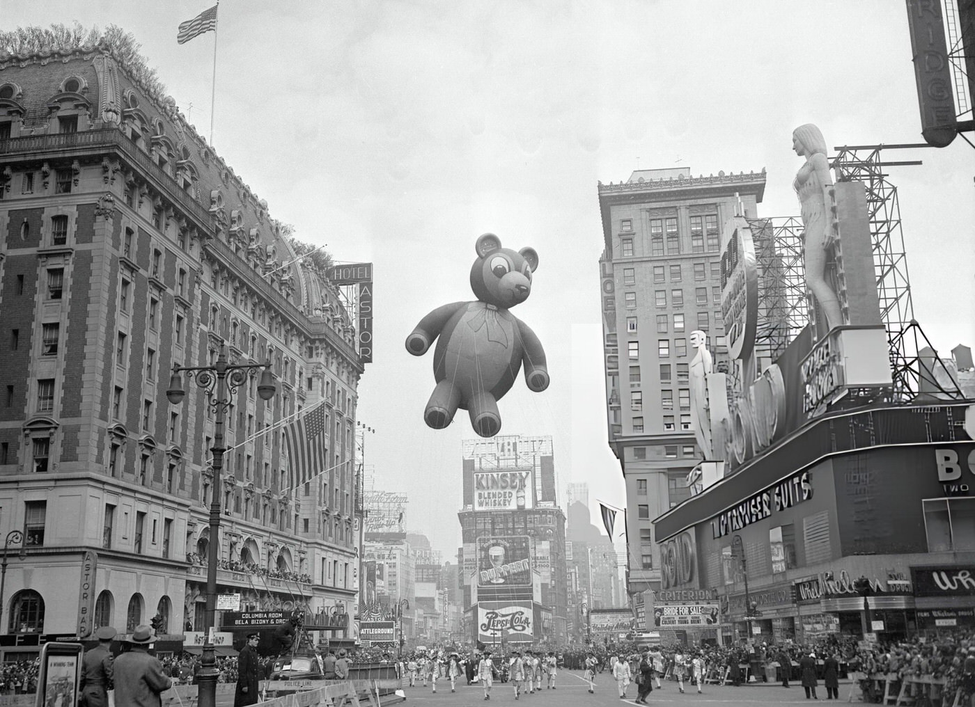 A Balloon Of A Crocodile In Macy'S Thanksgiving Day Parade, 1956.