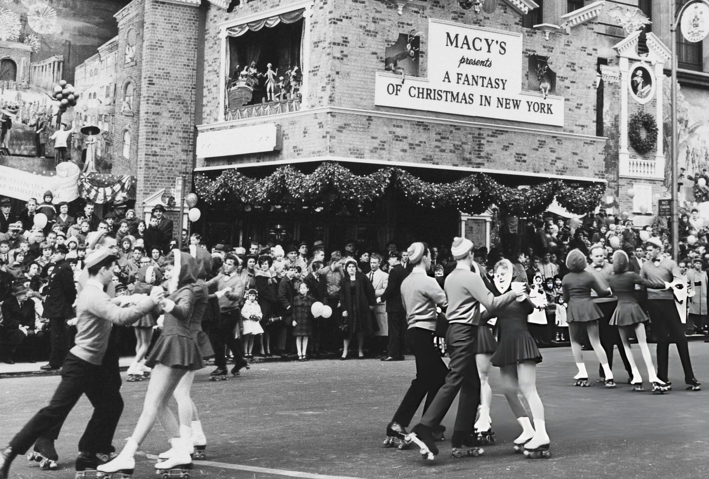 Rollerskating Teens Participate In The Macy'S Day Parade At Thanksgiving In New York City, 1961.