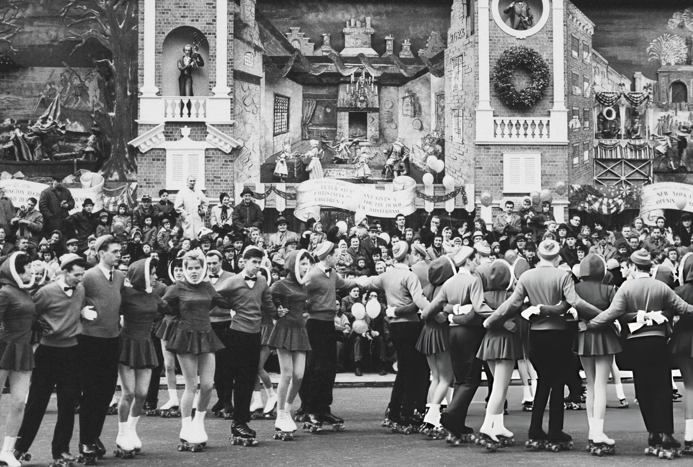 Rollerskating Teens Participate In The Macy'S Day Parade At Thanksgiving In New York City, 1961.