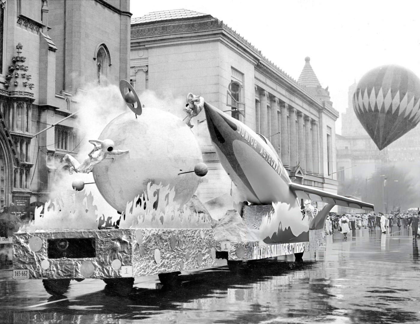 A Junior Astronaut Float Moves Along Central Park West At 76Th Street In Macy'S Thanksgiving Day Parade, 1961.