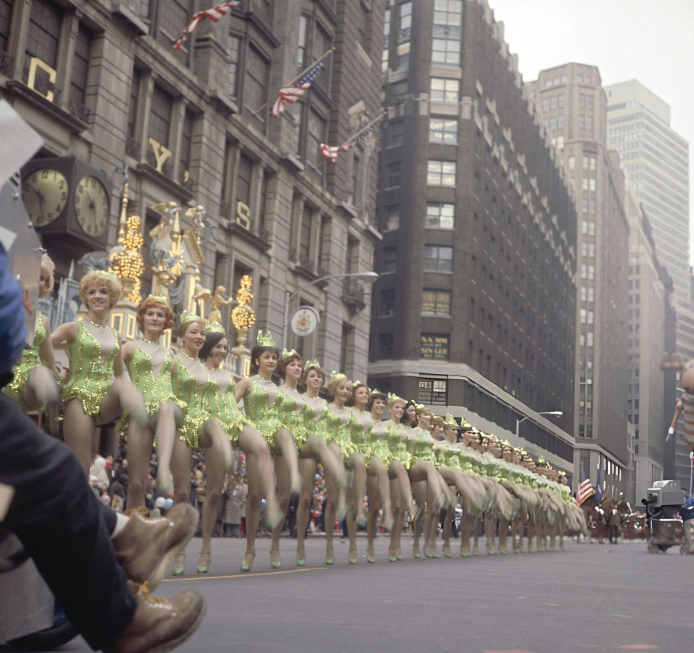 The Rockettes Perform During The 1966 Macy'S Thanksgiving Day Parade, 1966.
