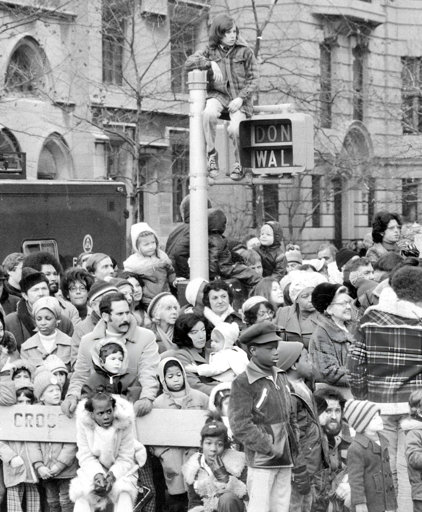 A Figure Obeys A Sign And Does Not Walk At Macy'S Thanksgiving Day Parade, 1972.