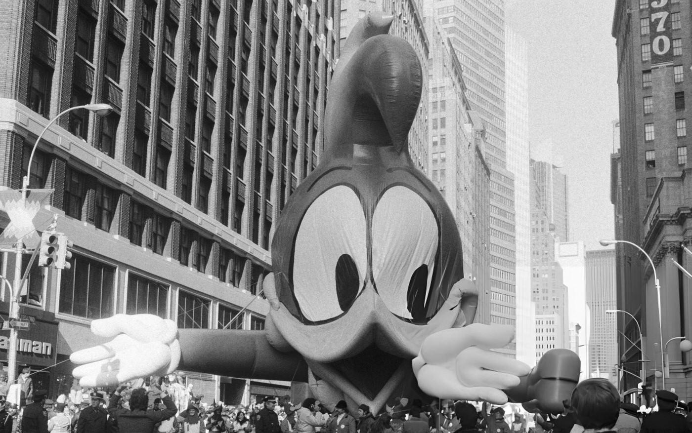 The Woody Woodpecker Balloon Makes Its First Appearance During The 1982 Macy'S Thanksgiving Day Parade.