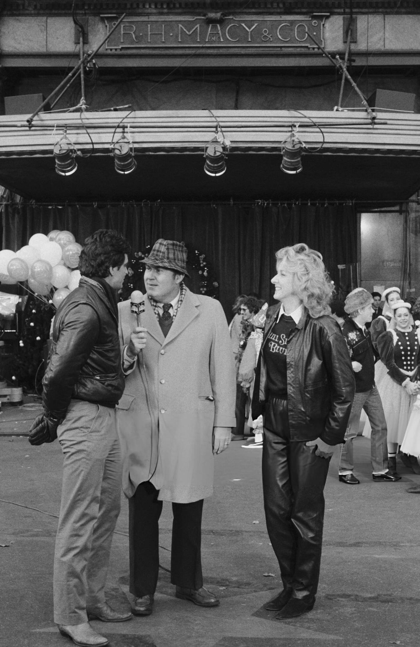 Hill Street Blues Star Ed Marino, Willard Scott, And Betty Thomas As Sgt. Lucy Bates During The Macy'S Thanksgiving Day Parade.