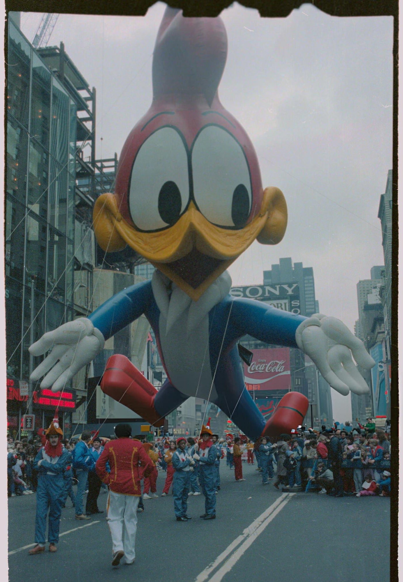 A Giant Balloon Of Woody Woodpecker Travels Along Broadway In The Macy'S Thanksgiving Day Parade.