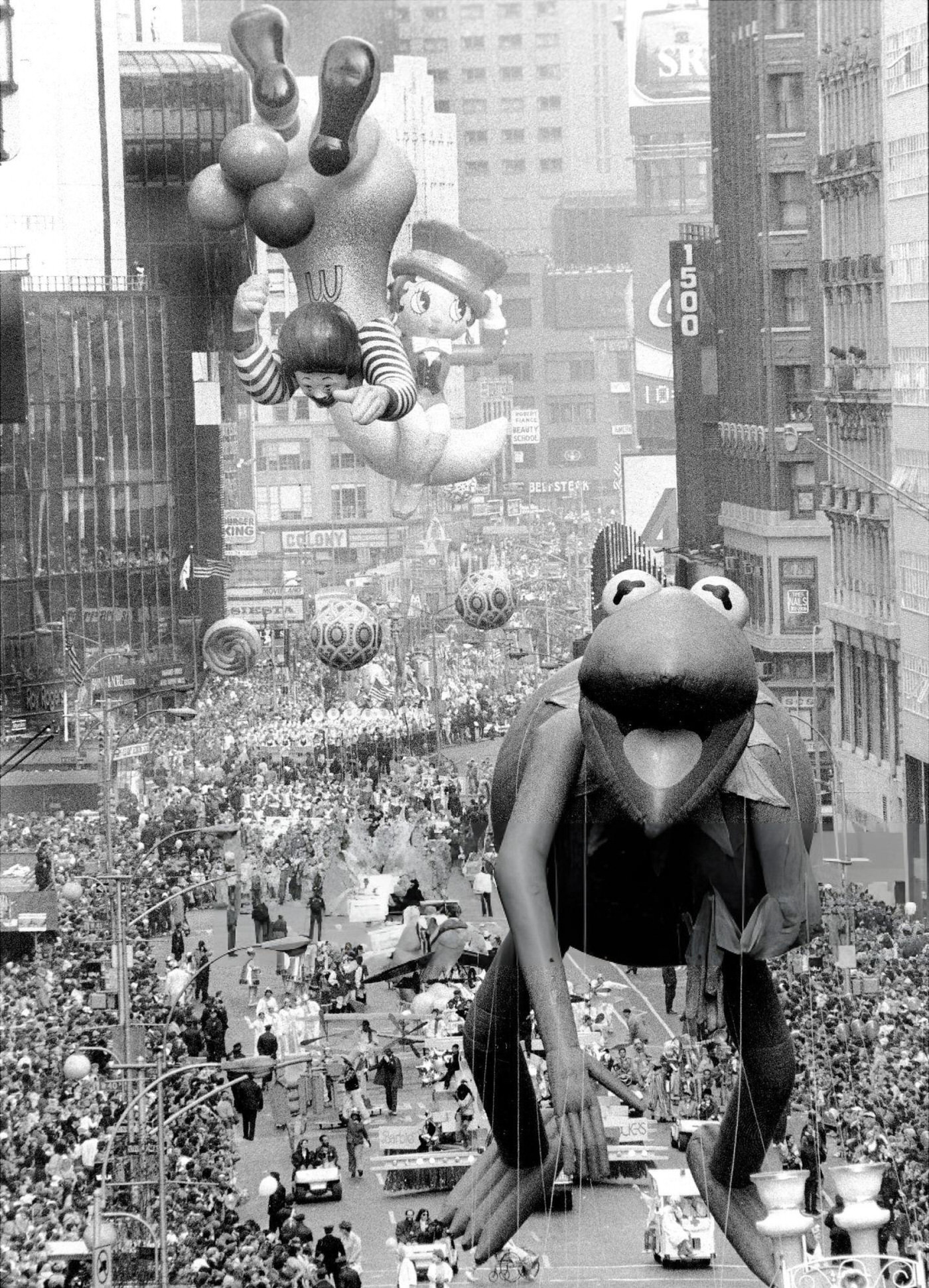 Kermit, Ronald Mcdonald, And Betty Boop Are Seen During The Macy'S Thanksgiving Day Parade.