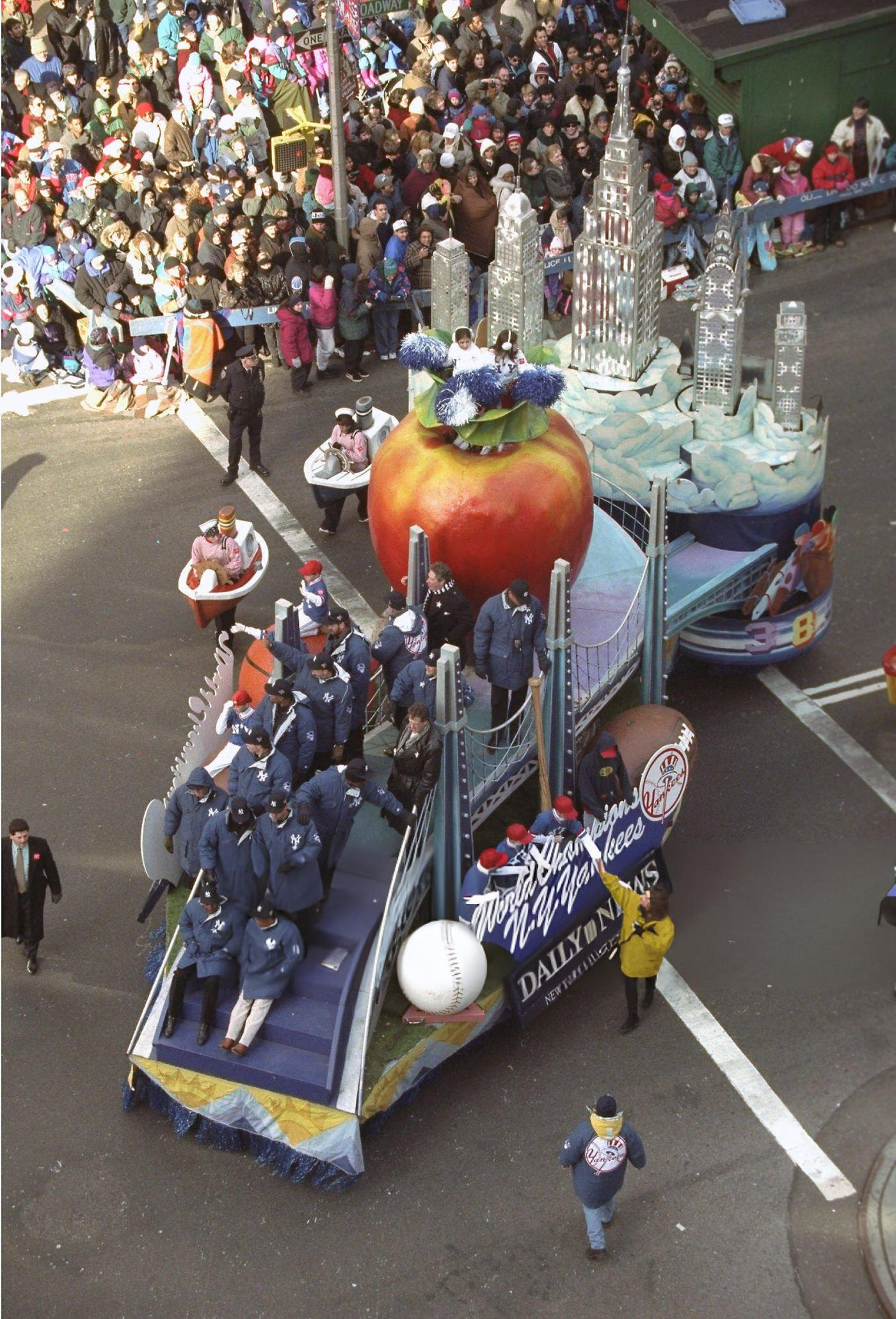 The New York Yankees In Times Square During The Macy'S Thanksgiving Day Parade.