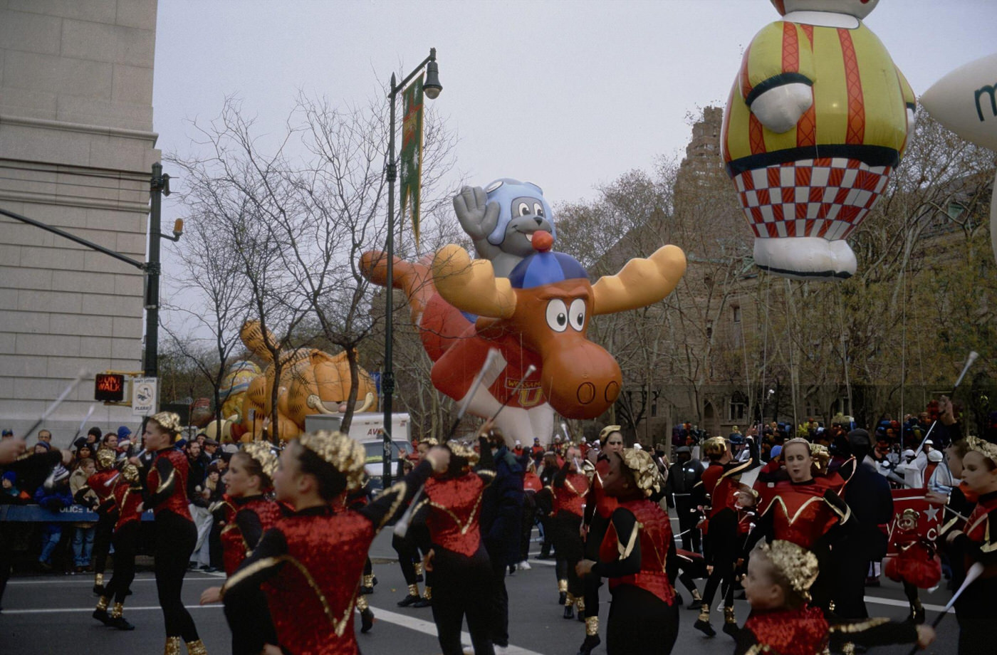 The Rocky And Bullwinkle Balloon During The 1996 Macy'S Thanksgiving Day Parade.