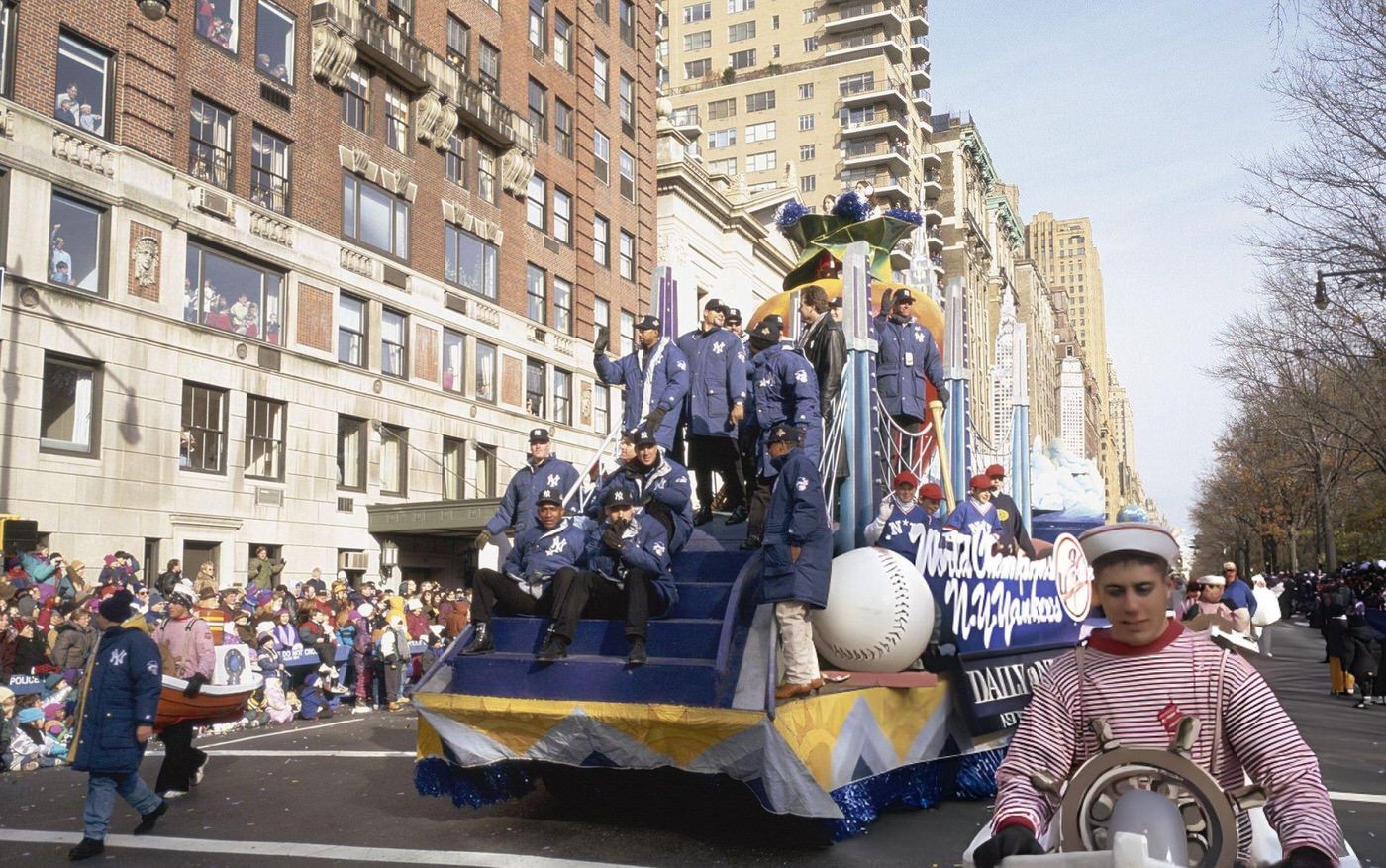 The 1996 World Series Champion New York Yankees Float During The 1996 Macy'S Thanksgiving Day Parade.