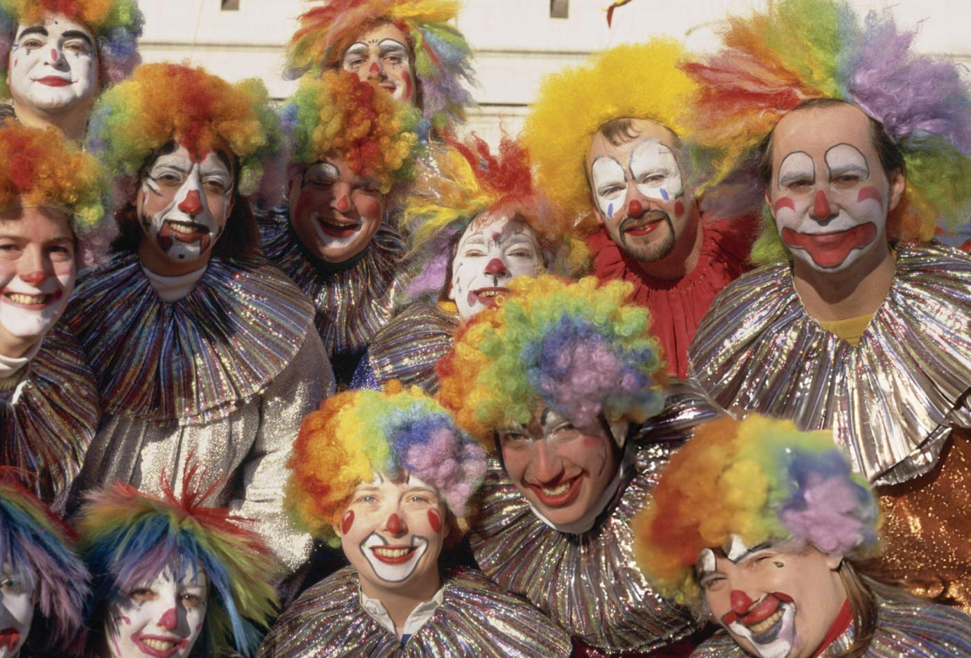 Performance Clowns During The 1997 Macy'S Thanksgiving Day Parade.