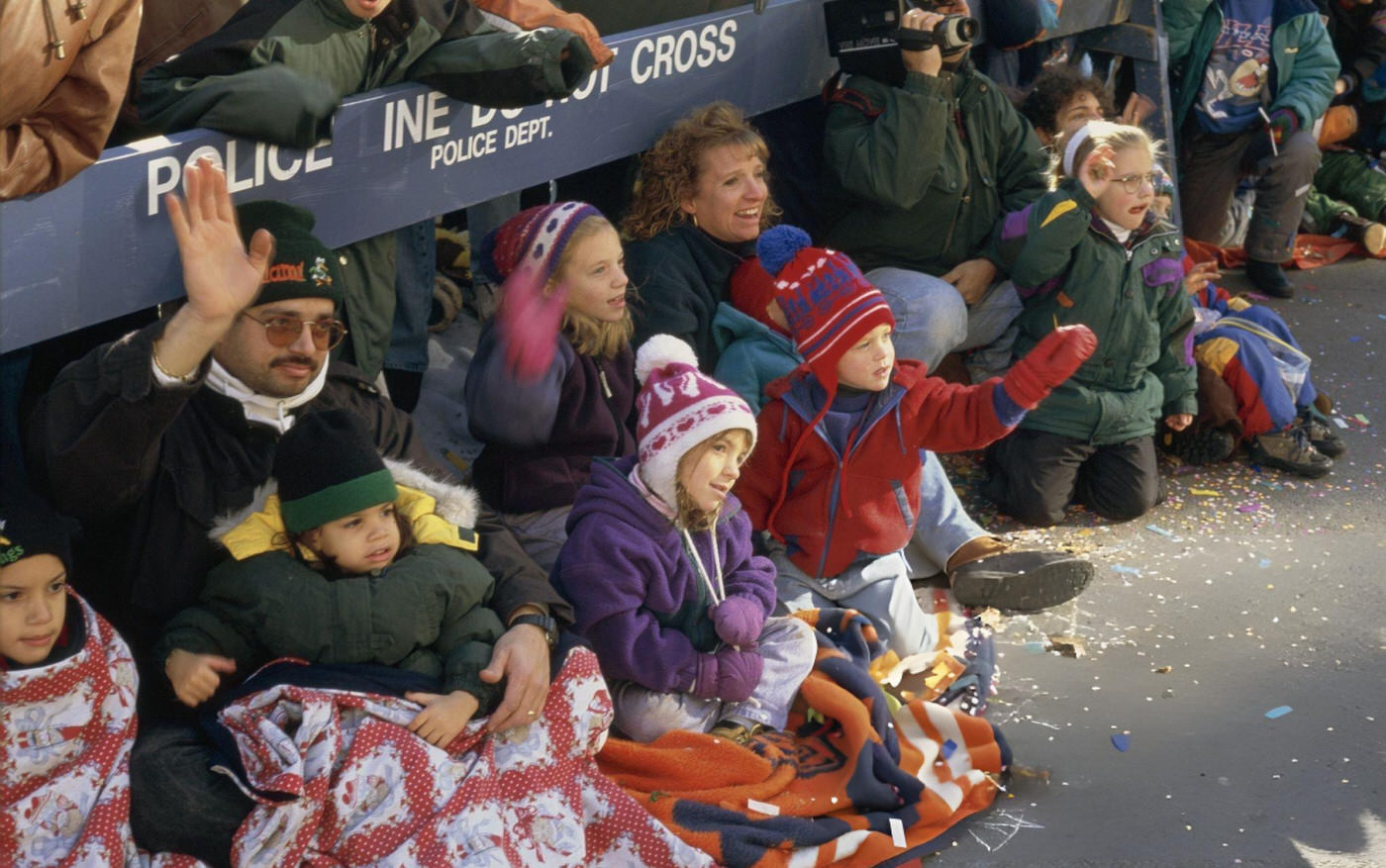 Spectators Watch The 1997 Macy'S Thanksgiving Day Parade.