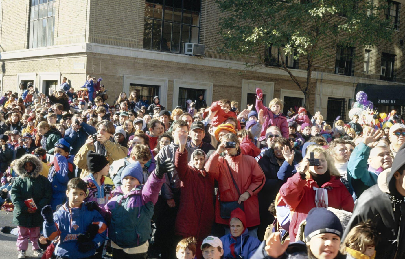 Spectators Watch The 1997 Macy'S Thanksgiving Day Parade.