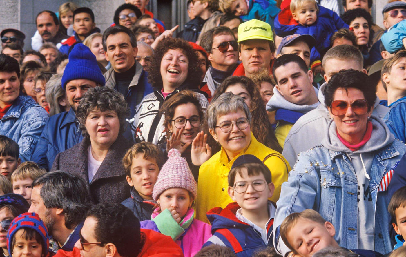 Multi-Cultural Crowd At The Traditional Thanksgiving Day Macy'S Parade, New York City.