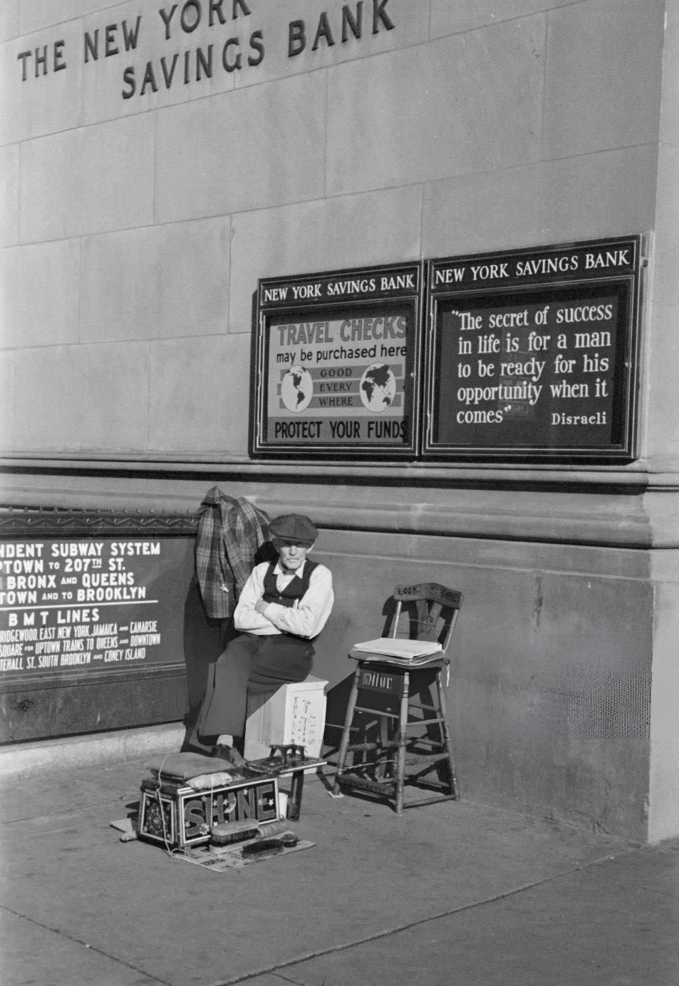 Bootblack At Eighth Avenue And Fourteenth Street, New York City, December 1937.