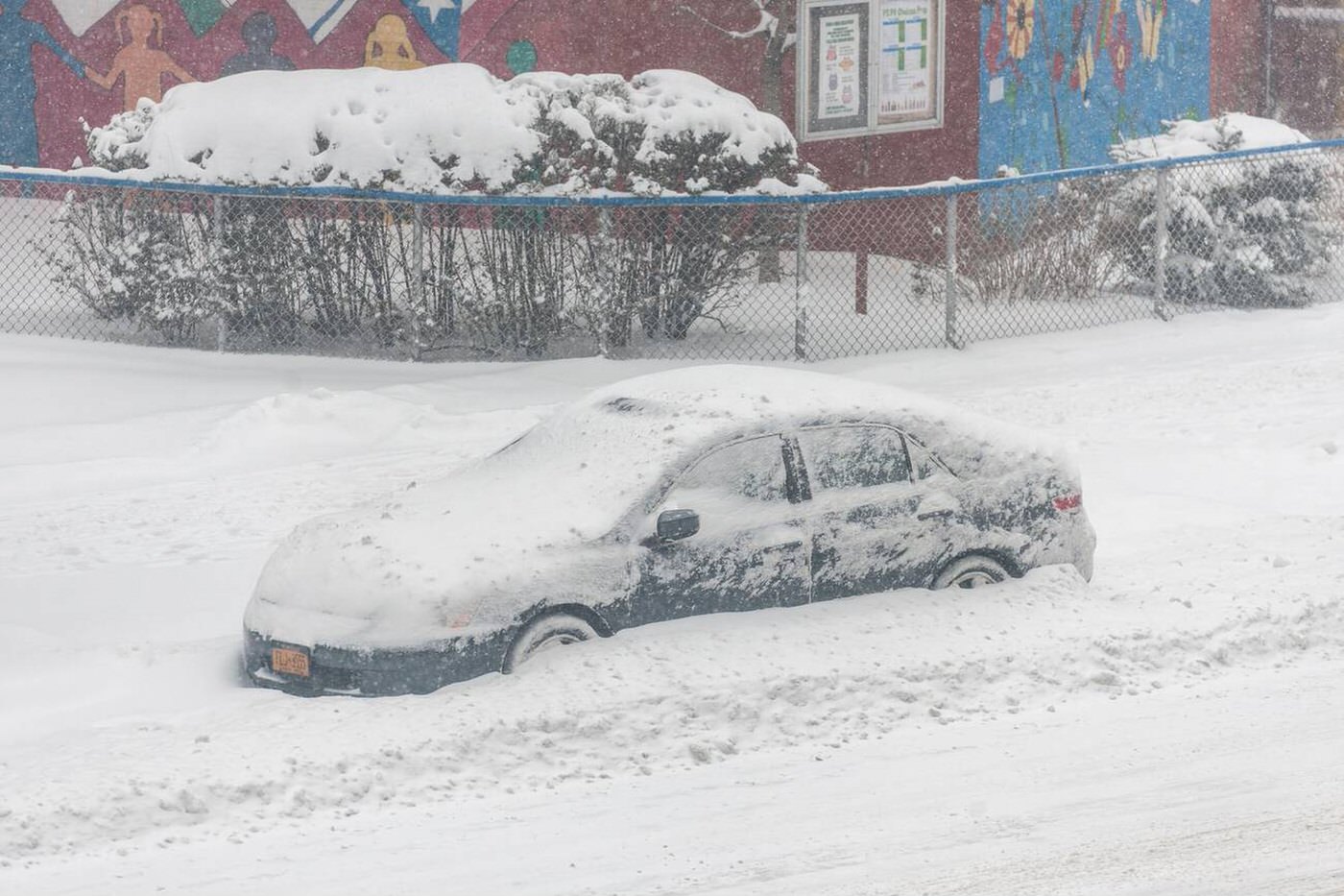 Half Buried Parked Car On Ninth Avenue In Chelsea During A Nor’easter, 2022.