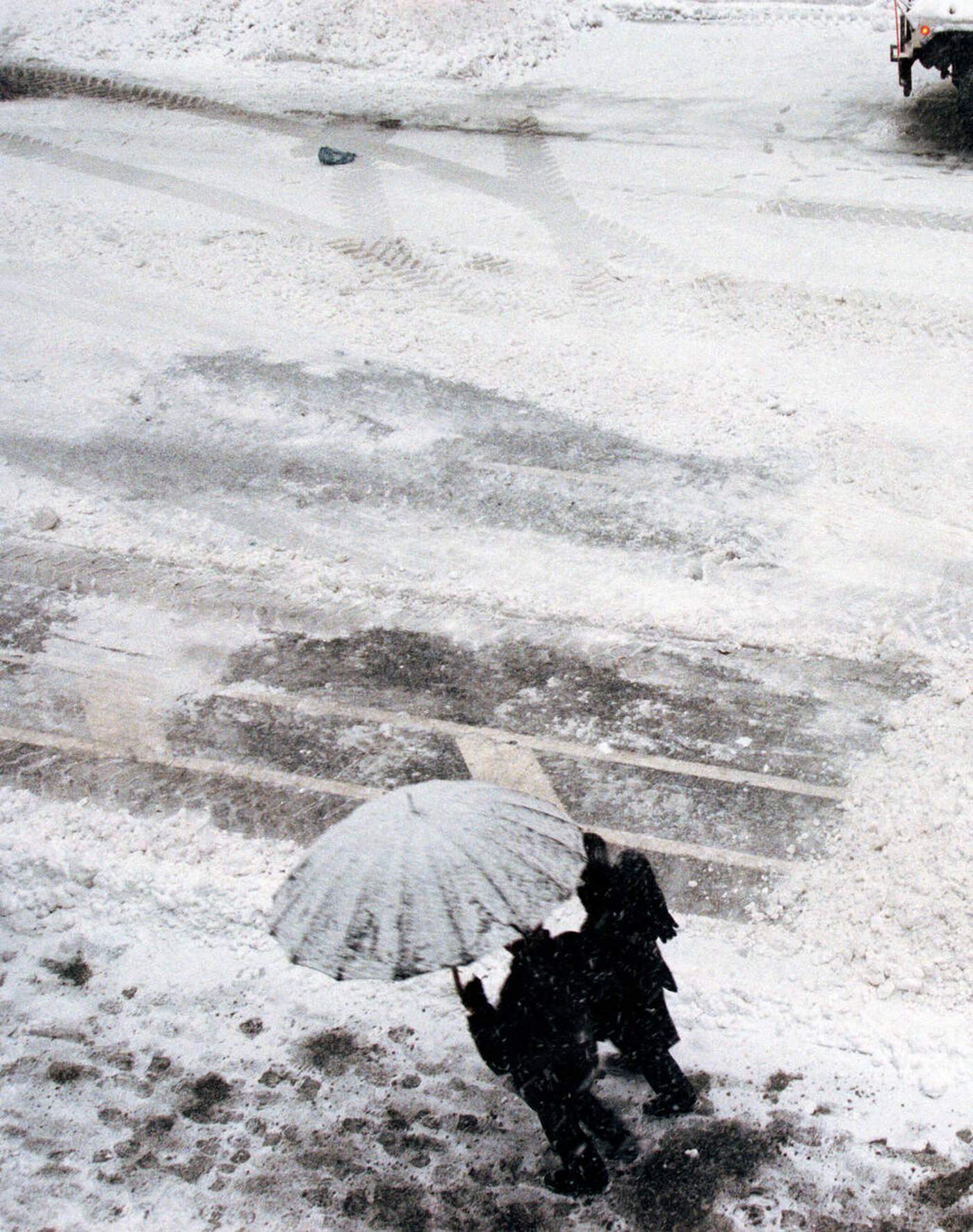 Times Square During The First Major Snowstorm That New York City Has Had In Four Years, 2000.