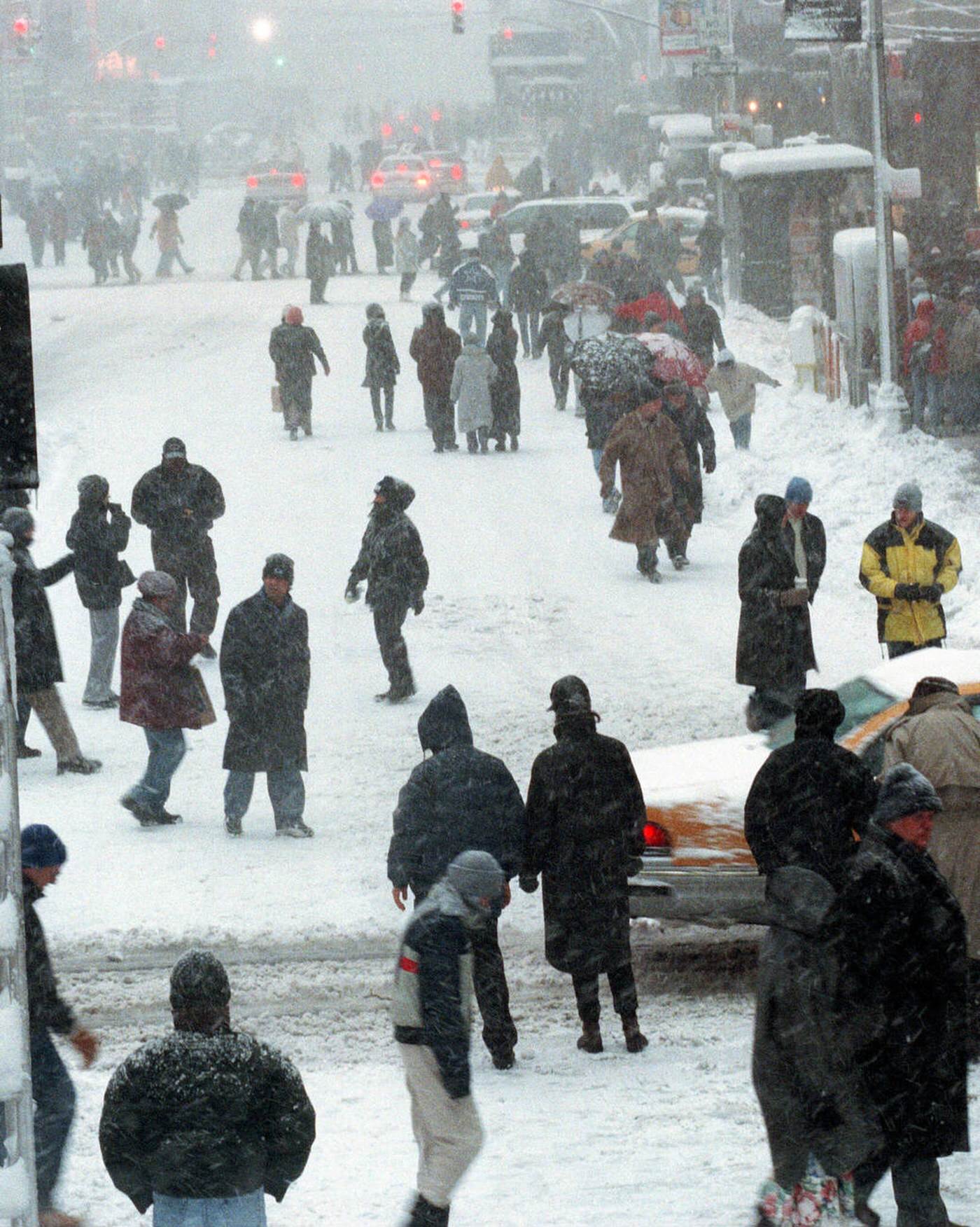 Times Square During The First Major Snowstorm That New York City Has Had In Four Years, 2000.