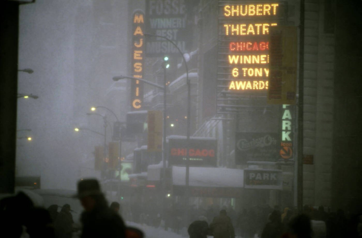 The Shubert Theatre Is Seen During A Winter Snowstorm, 2000.