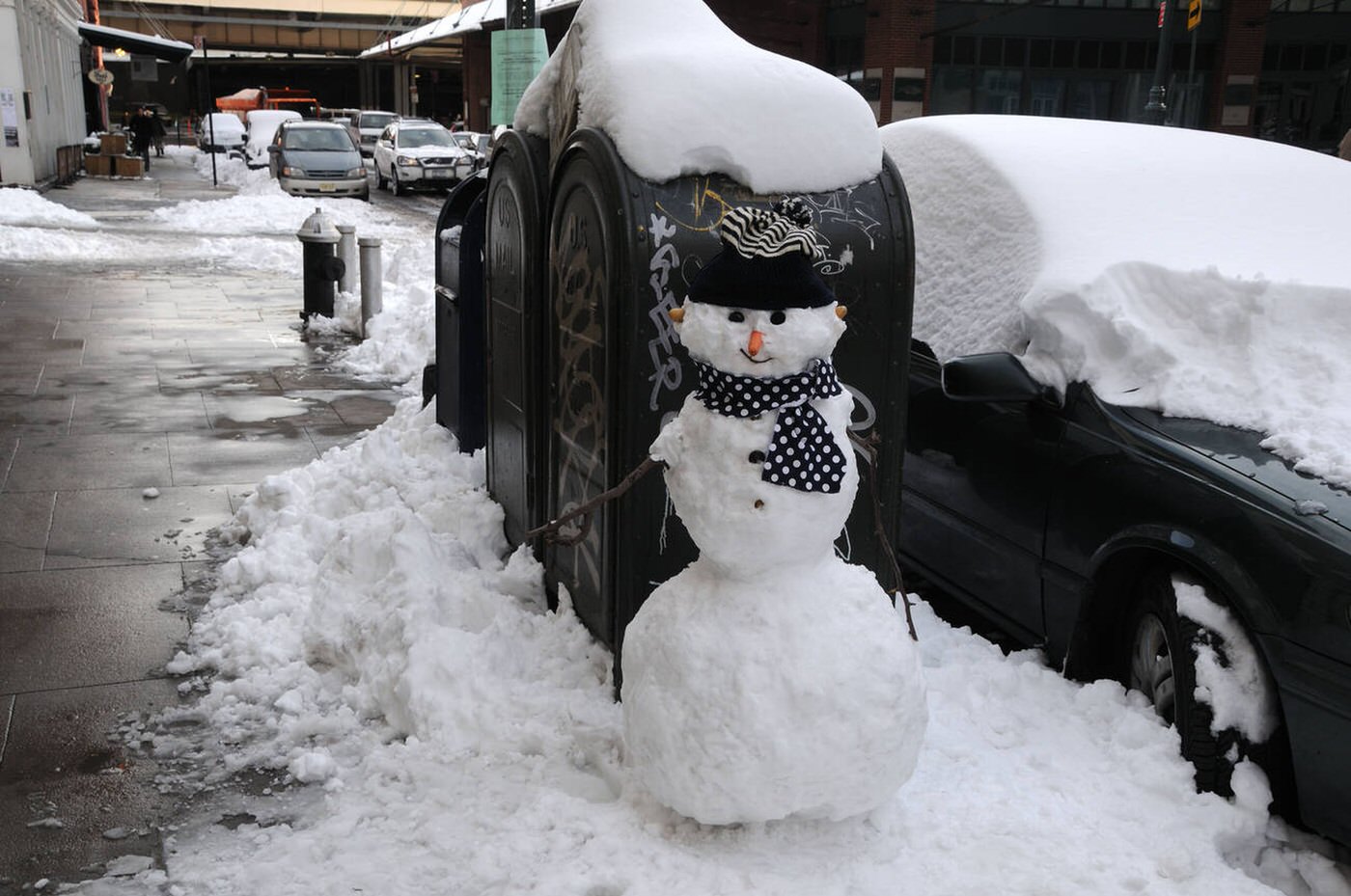 A Snowman On Beekman Street After A Big Snowstorm, 2009.