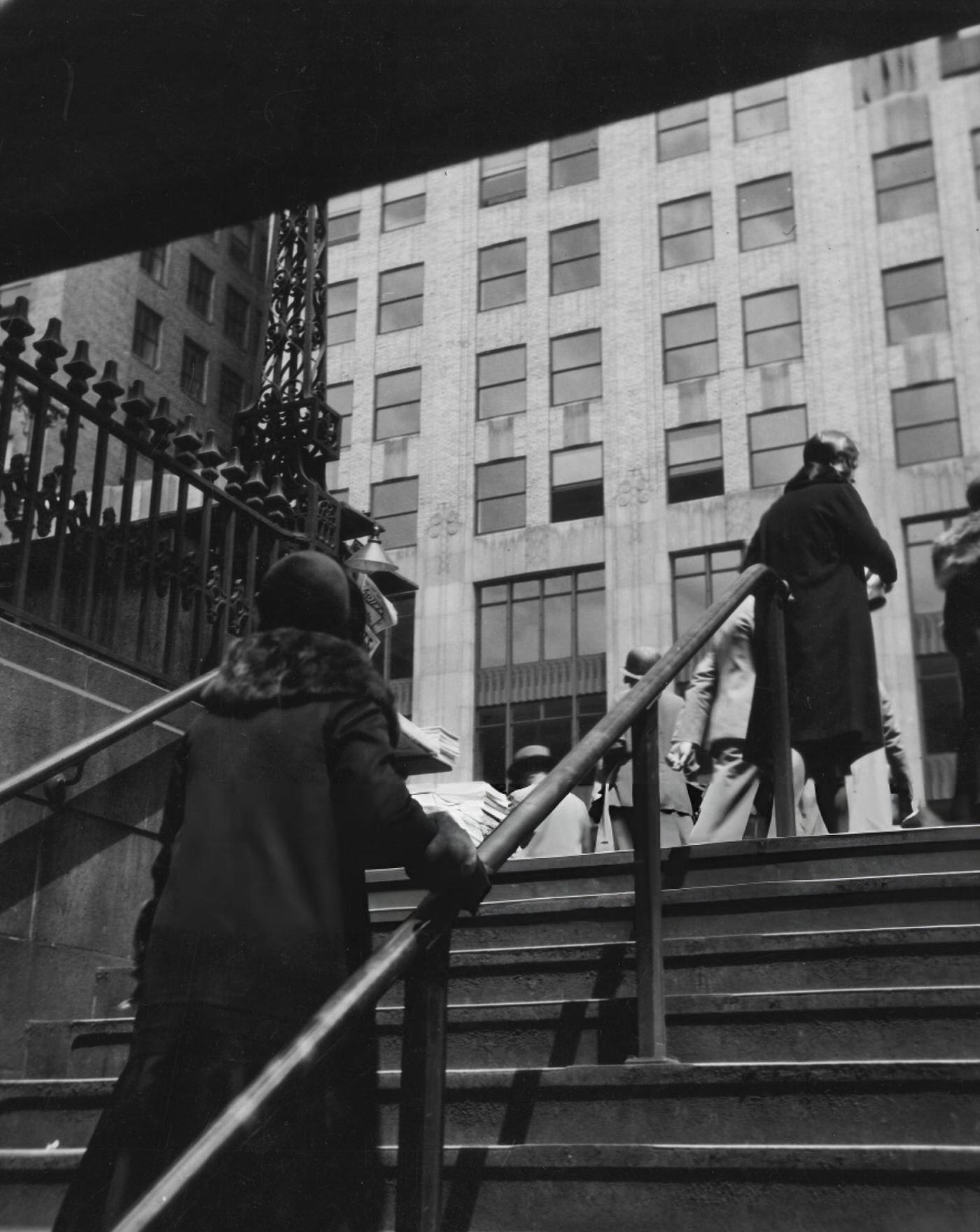 New York Subway Exit At 42Nd Street And Fifth Avenue, Circa 1933.