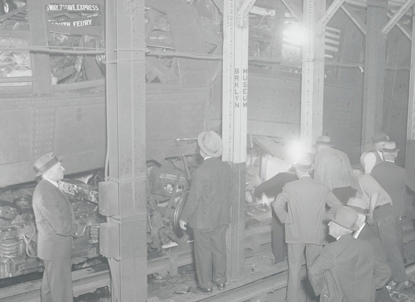 Scene Of A Subway Crash At The Brooklyn Museum Station Where Twenty-Five Passengers Were Injured, May 24, (Year Unspecified).