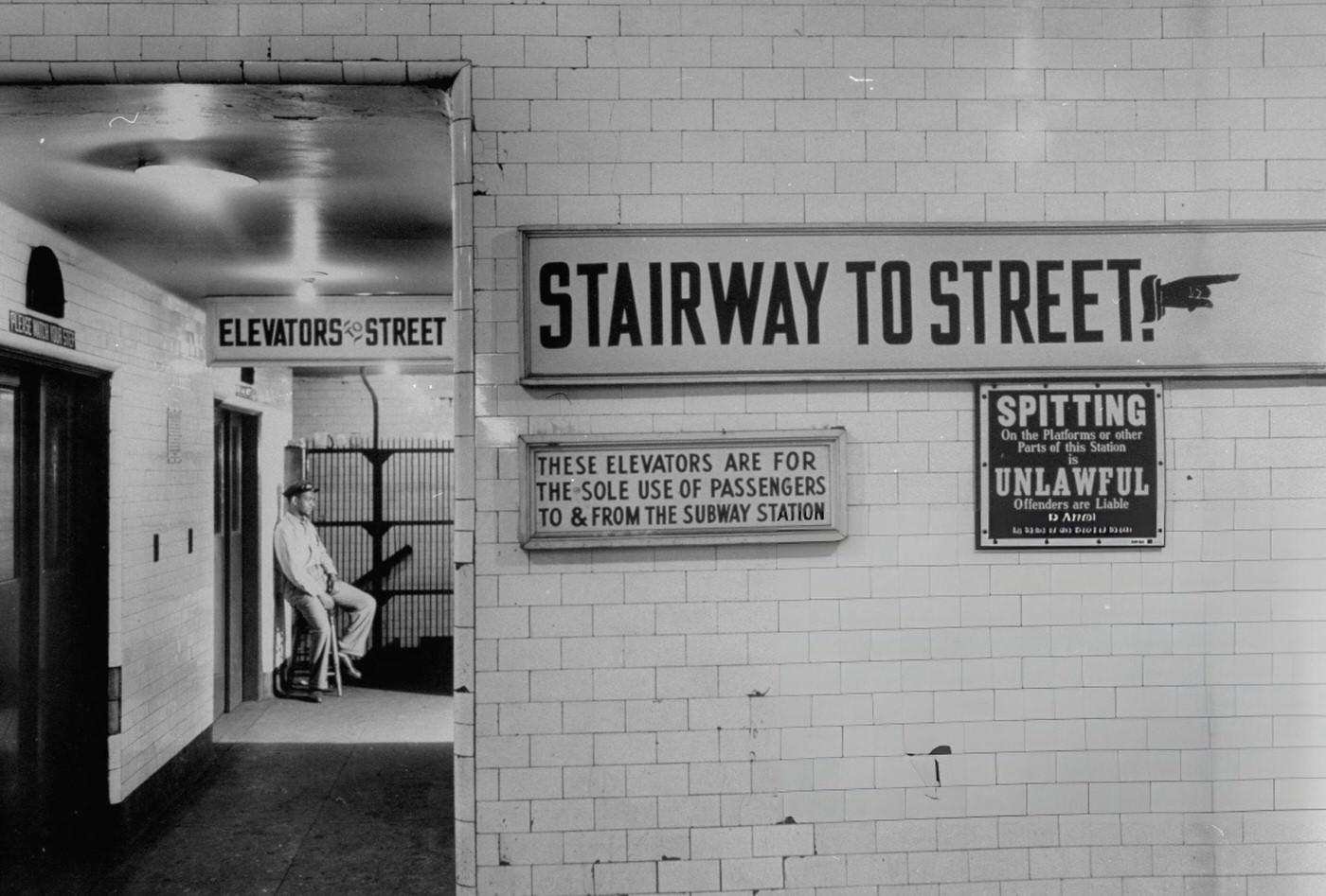 New York Subway Exit, Circa 1933.