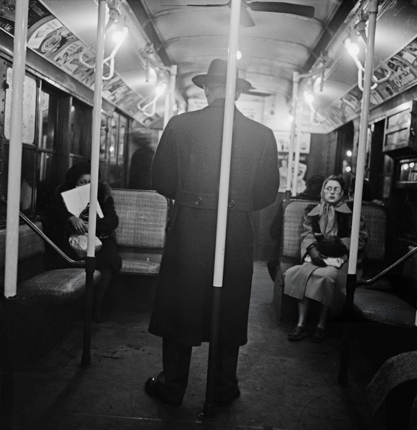 Interior Of A Hudson And Manhattan Subway Train Car With Commuters Traveling From Jersey City, Nj To Manhattan, Nyc, January 1, 1930.