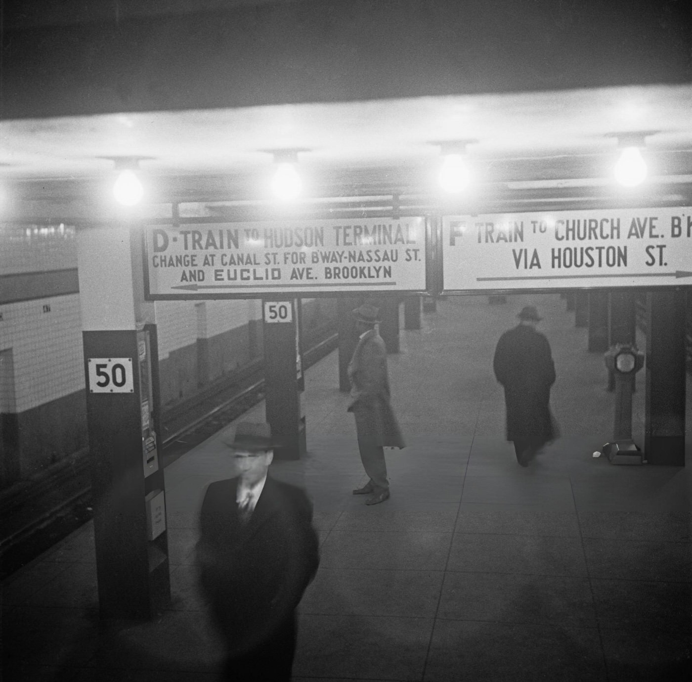 Traffic And People At 6Th Avenue And 42Nd Street In Nyc, Circa 1936.