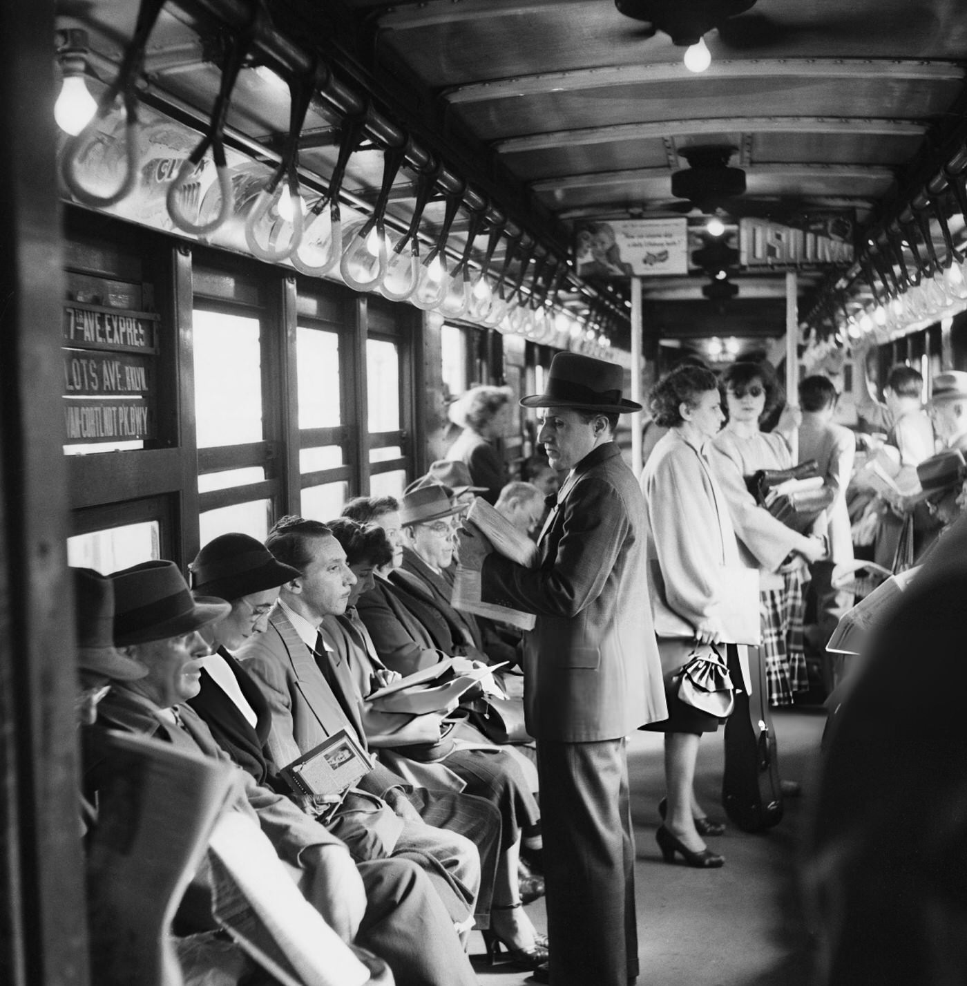 Pedestrians Lean On Barriers During The Excavation Of 6Th Avenue For The Sixth Avenue Line Of The New York Subway, June 8, 1936.