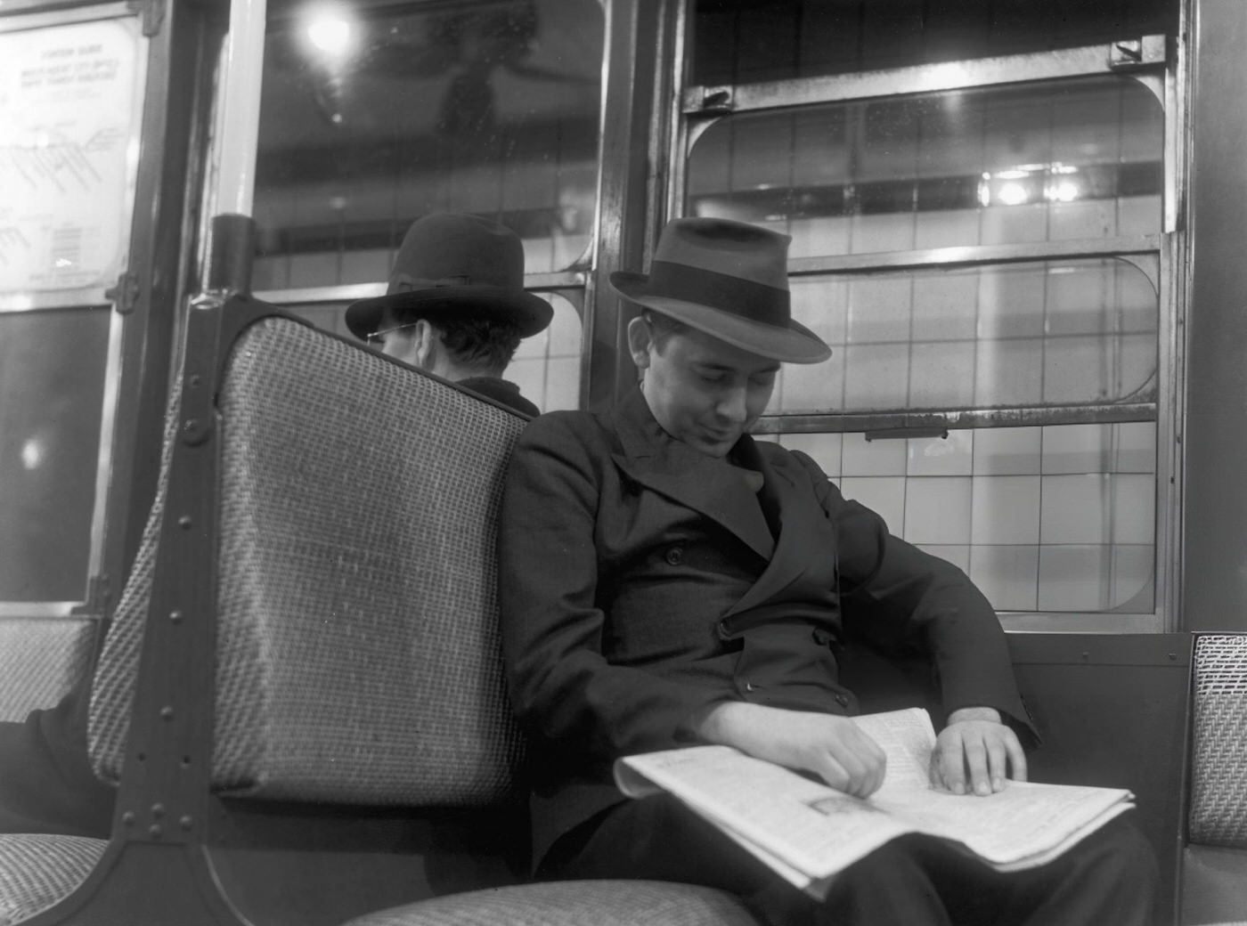 Passengers Board A Subway Train At The New Bergen Street Station On The Eighth Avenue Subway Line In Brooklyn, (Year Unspecified).