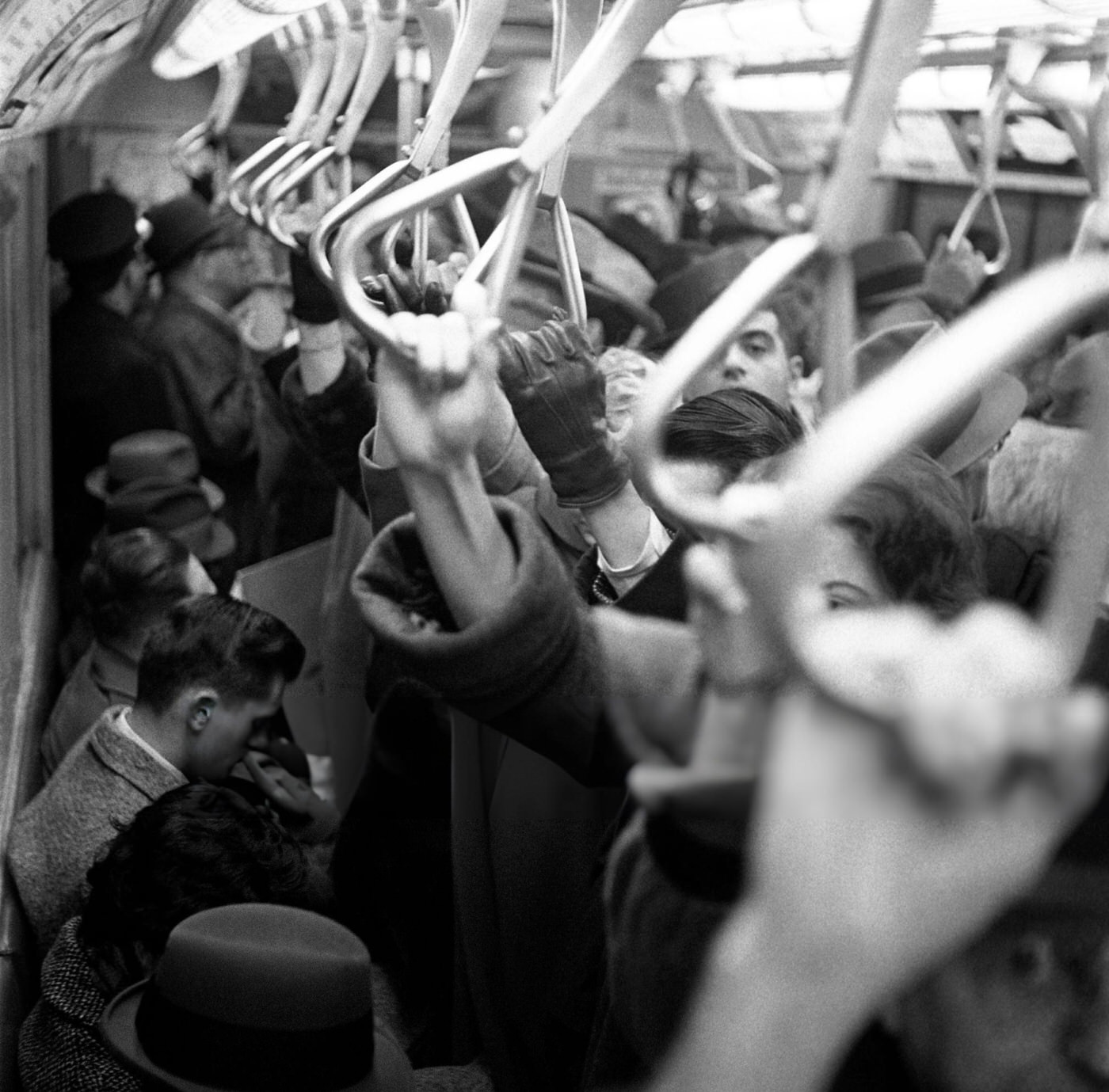 Passengers On A New York City Subway, January 1959.