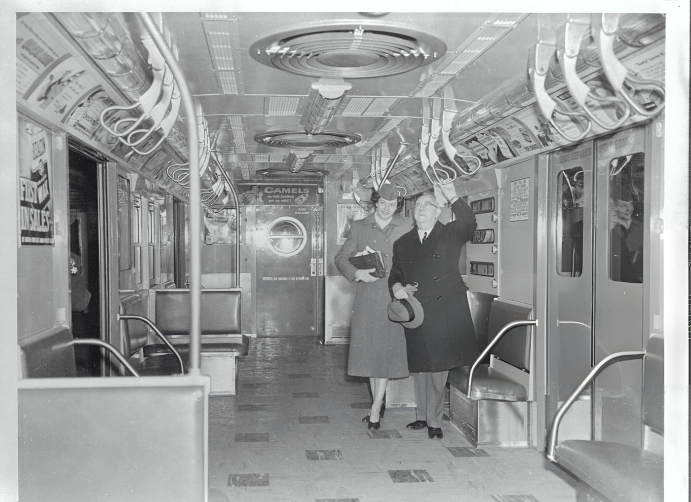 William Fullen And Wac Pvt. Phyllis Johnson, &Amp;Quot;Miss Subways,&Amp;Quot; Admire The First Of 600 New Subway Cars For The Bmt Jamaica Run, 1950S
