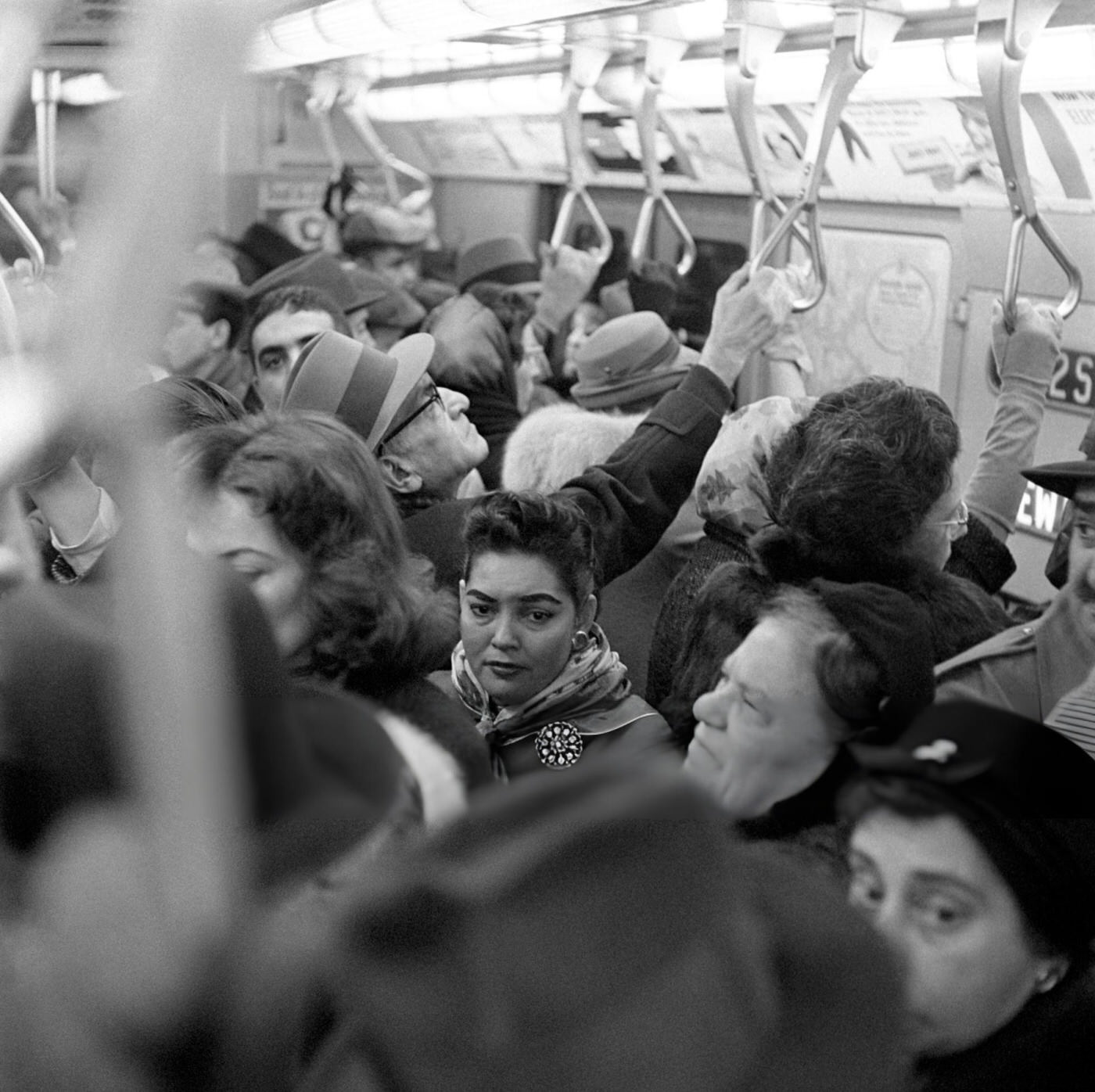 Passengers On The New York City Subway, January 1959.