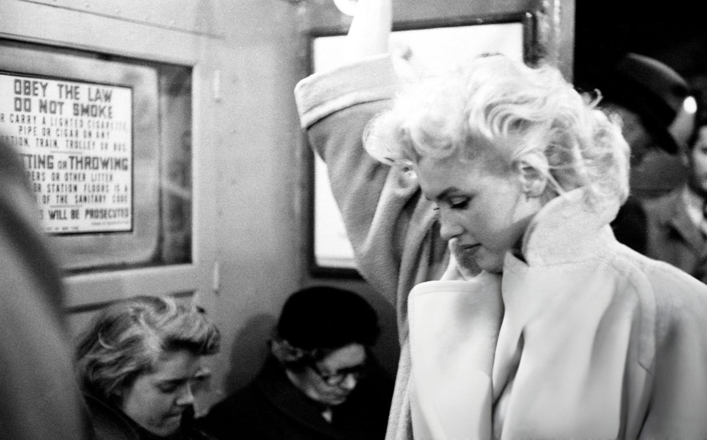 Actress Marilyn Monroe Takes The Subway In Grand Central Station, March 24, 1955.