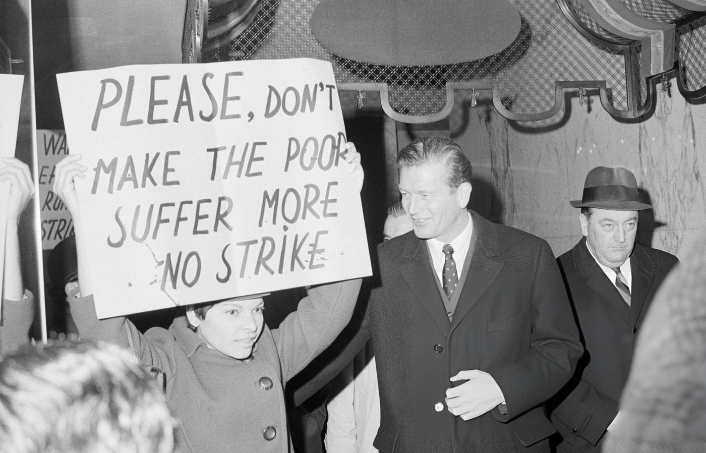 Mayor John Lindsay Arrives At The Hotel Americana To Enter Contract Talks Between Transit Workers And The New York City Transit Authority, (Year Unspecified).