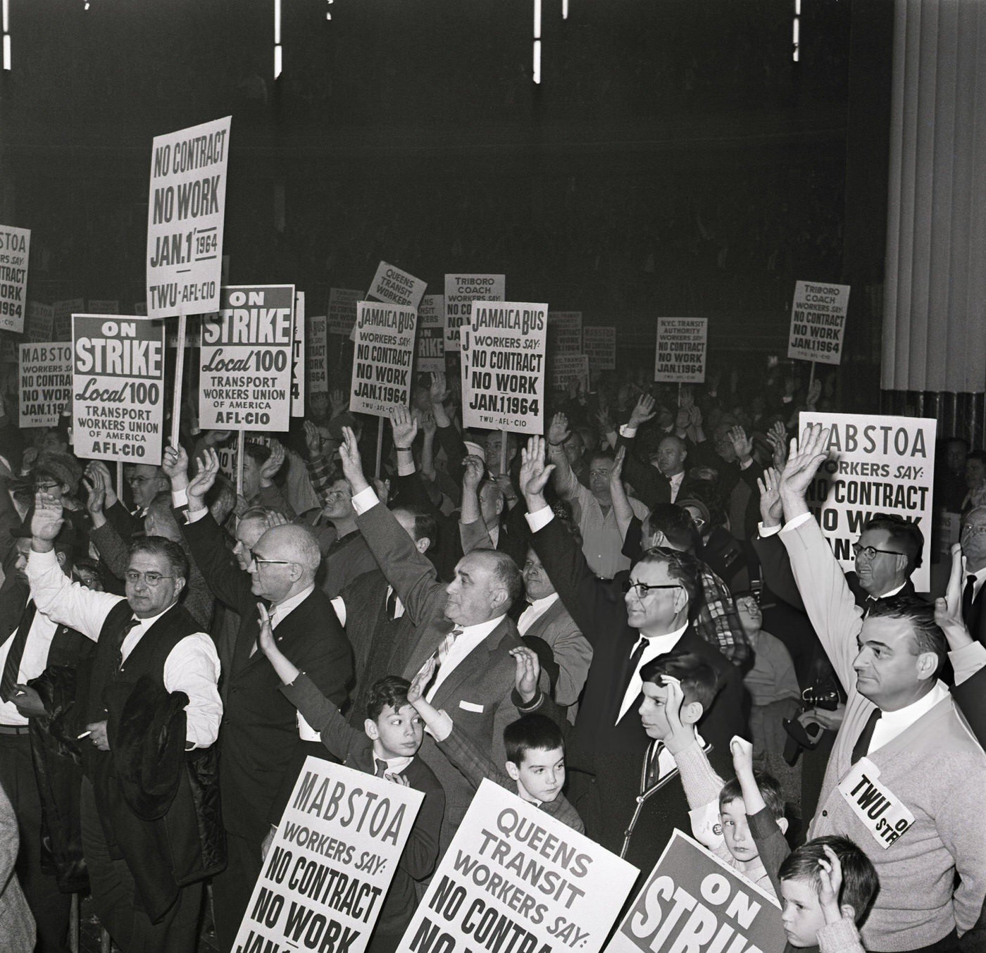 Members Of The Transport Workers Union (Twu) Vote To Strike On January 1St During A Meeting At Manhattan Center, December 29, 1963.