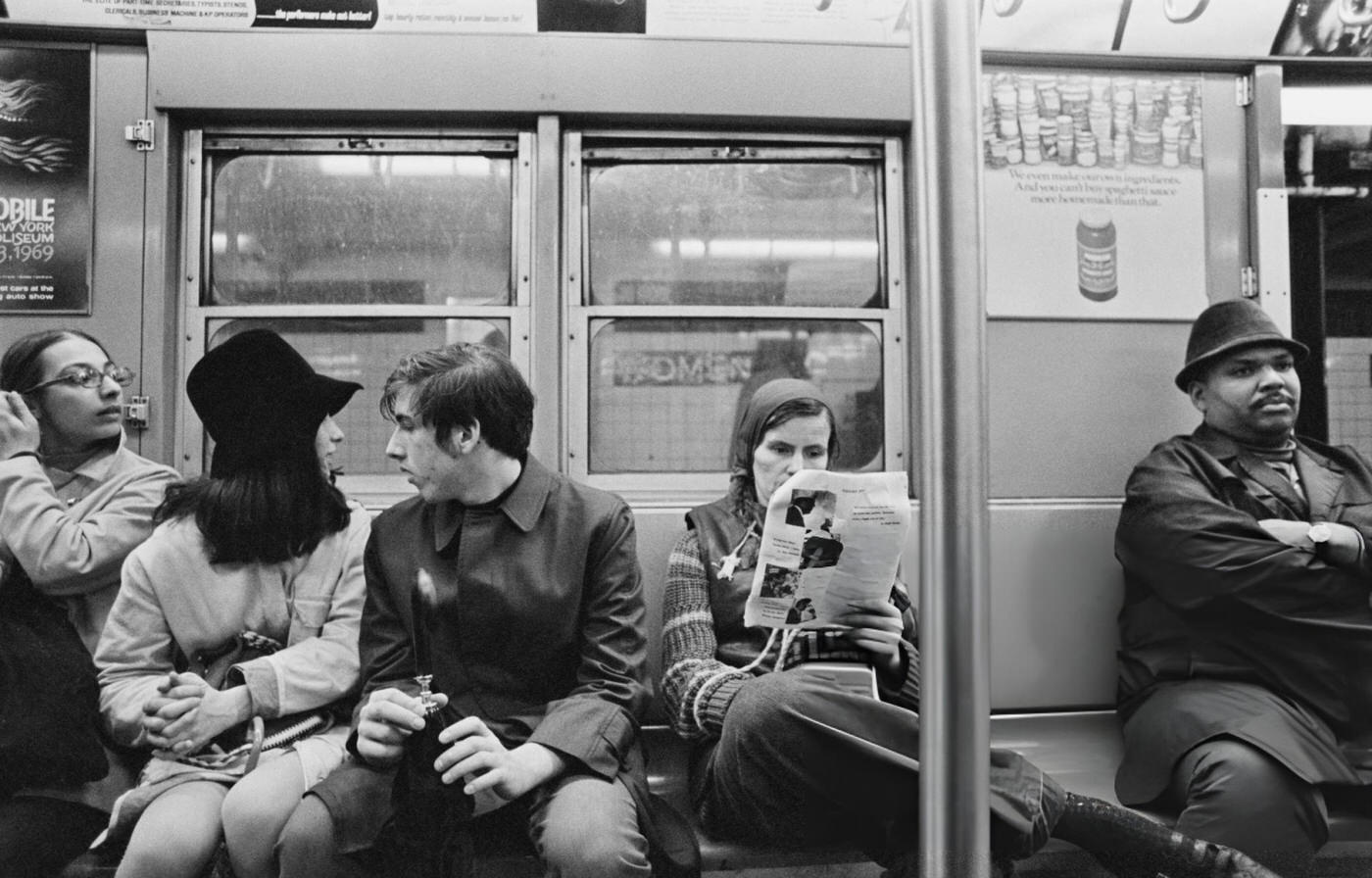 Travellers On The Subway, New York City, 1968.