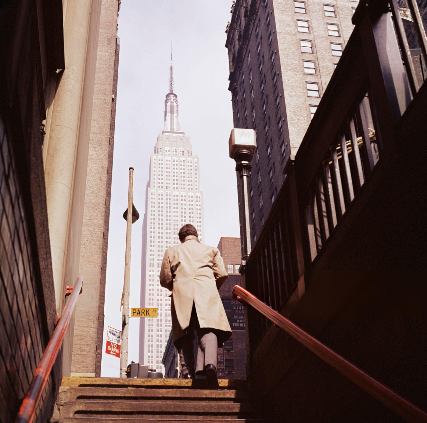 Man Coming Out Of Subway Station In New York City.