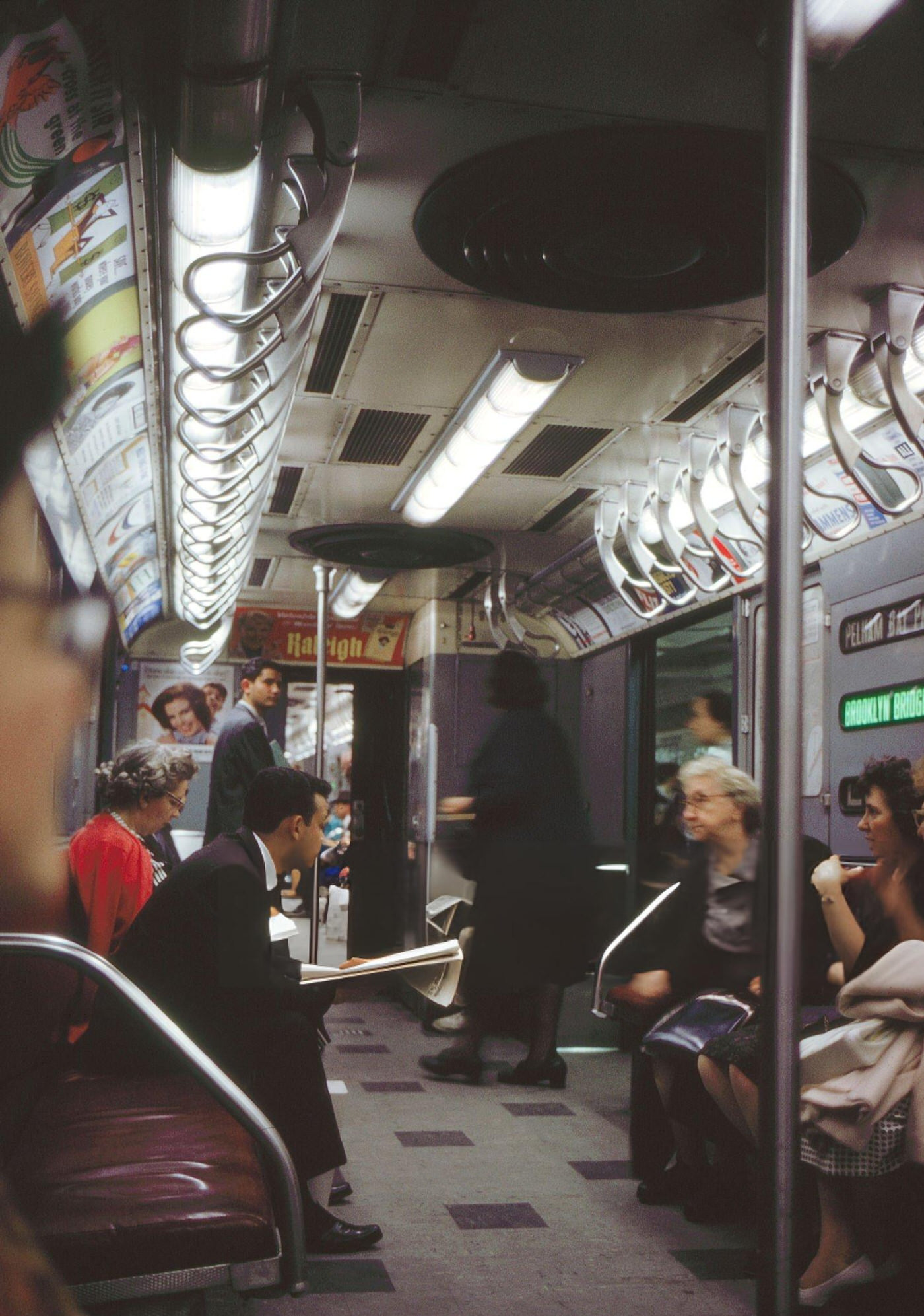 Group Of People On Subway, New York City, July 1961.