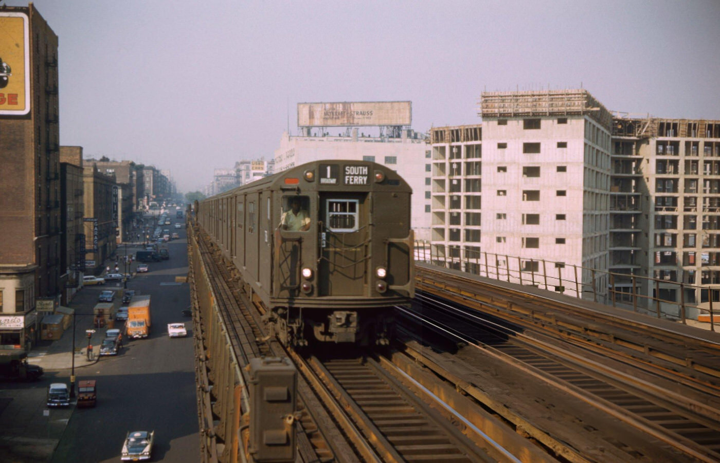 Elevated Subway Train, Harlem New York City, July 1961.