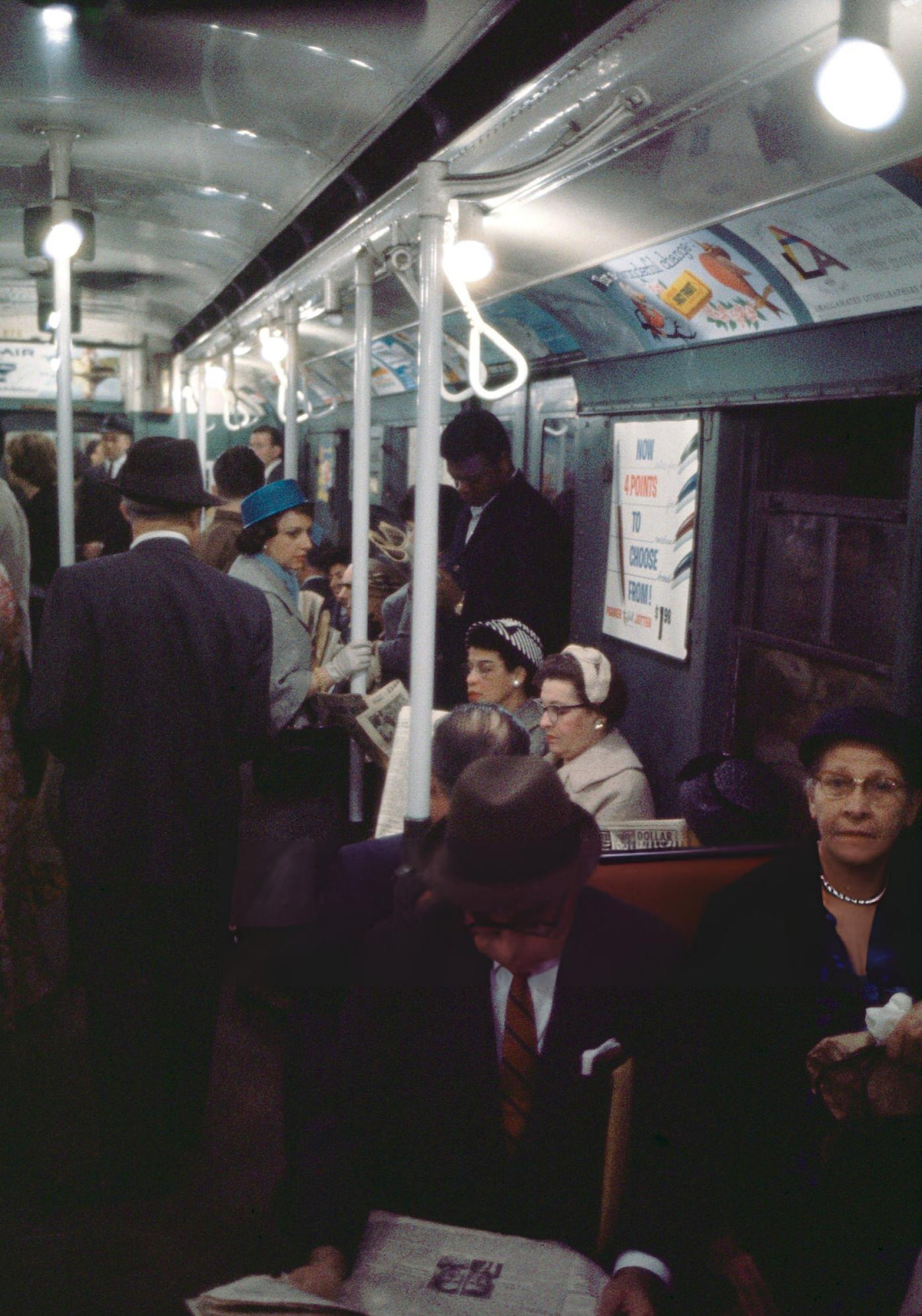 Crowded Subway, New York City, July 1961.